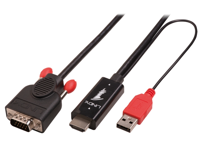 Adaptador LINDY 41456 HDMI VGA Negro 2 m