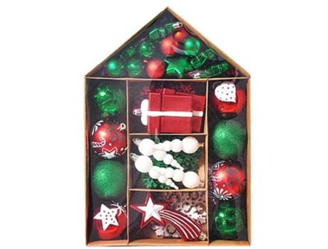 Juego de adornos de bolas de Navidad, colgantes decorativos con paquete de regalo reutilizable para árbol de Navidad, estilo 4