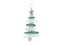 Adorno Navideño De Cristal Marino Hecho A Mano Para Árbol De Navidad, Temática Oceánica, Decoración Navideña, Regalo Playero.