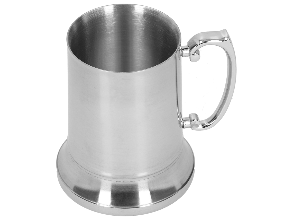 Taza De Acero Inoxidable Plateada Con Asa De 560 Ml Para Bebidas De Bar Y Hotel.