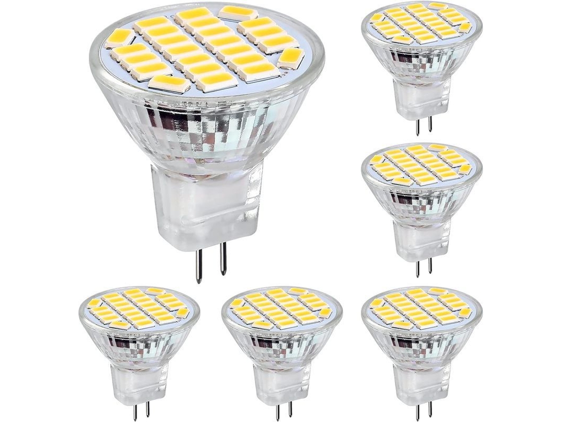 Bombilla Led Mr11 Gu4 De 3w, Blanco Frío 6500k, 350lm, 12v, 120°, Paquete De 6, No Regulable.