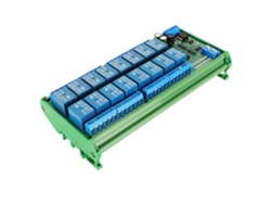 Placa De Relés Rs485 De 12 V Y 16 Canales Con Control Remoto, Expansión Plc Y Monitorización De Corriente, Con Carcasa Para Carril Din.