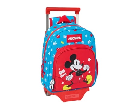 Mochila Escolar con Ruedas MICKEY MOUSE CLUBHOUSE Fantastic (Azul - Rojo - Poliéster 300D)