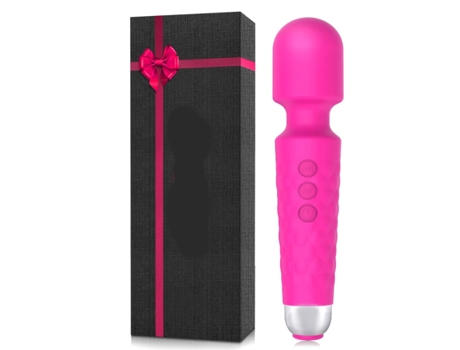 Potente Masajeador con 8 Velocidades 20 Modos de Vibración Masajeador Personal Inalámbrico Portátil USB Recargable Rosa BISBISOUS