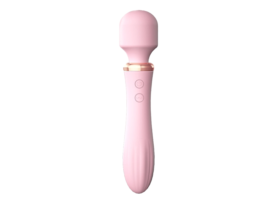 Máquina De Masaje Para Mujer De Doble Cabeza 10 Frecuencias Vibración Usb Recargable Rosa