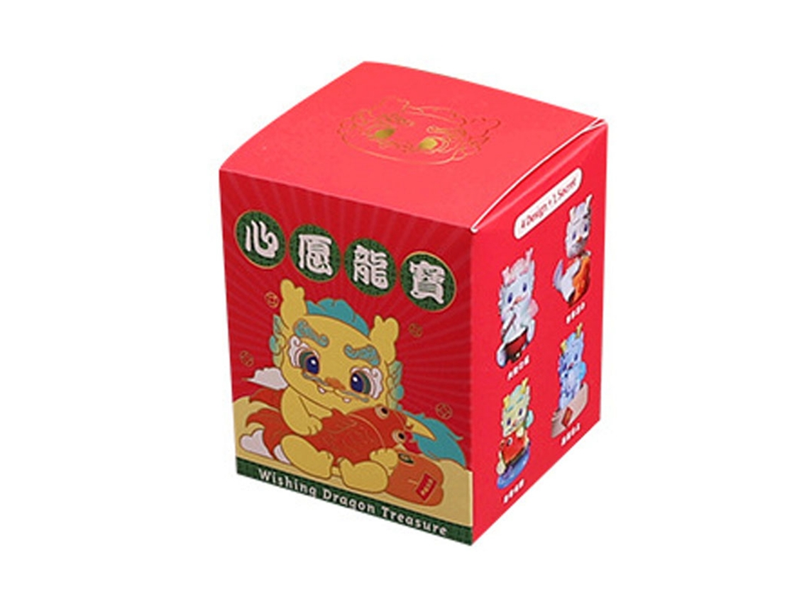 Dragón miniatura de resina, estilo dibujos animados, de Baok, para el Año Nuevo Chino, en una caja sorpresa, coleccionable, para exhibición de mesa.