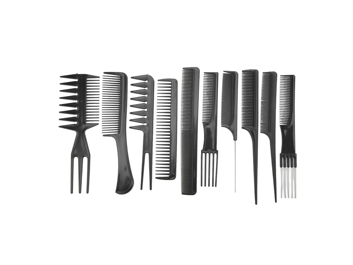 10pcs Set De Peines De Estilo Para Pelo Largo/corto/rizo Resistente A Altas Temperaturas Y Diseño Ergonómico
