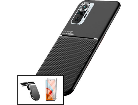 Kit Protector de Pantalla de Vidrio Templado + Carcasa + Soporte Magnético Xiaomi Redmi Note 10 Pro PHONECARE Magnetic Lux Negro