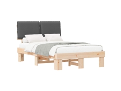 Maison Exclusive - Estructura De Cama Con Cabecera Tapizada Gris Oscuro
