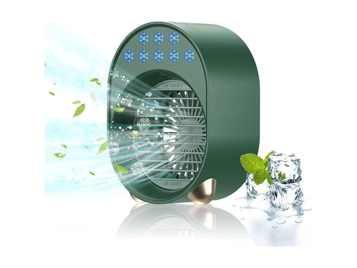Mini Ventilador De Aire Acondicionado Portátil, Recargable Por Usb, 2400 Mah, 4 En 1, Silencioso.