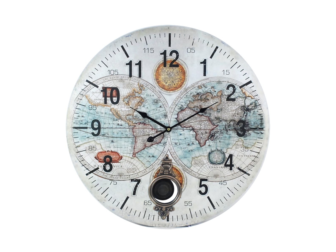 Reloj Pared 58 Cm. Adorno Pared Relojes Colección World Map Signes Grimalt BY SIGRIS