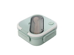 Fiambrera Bento De Plástico, A Prueba De Fugas Y Con Aislamiento Térmico, Con Compartimentos Aptos Para Microondas, De Color Verde, Ideal Para El Colegio O El Trabajo.