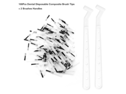 100 Puntas Desechables Para Cepillos Dentales Con 2 Mangos Suaves Para Uso Dental.