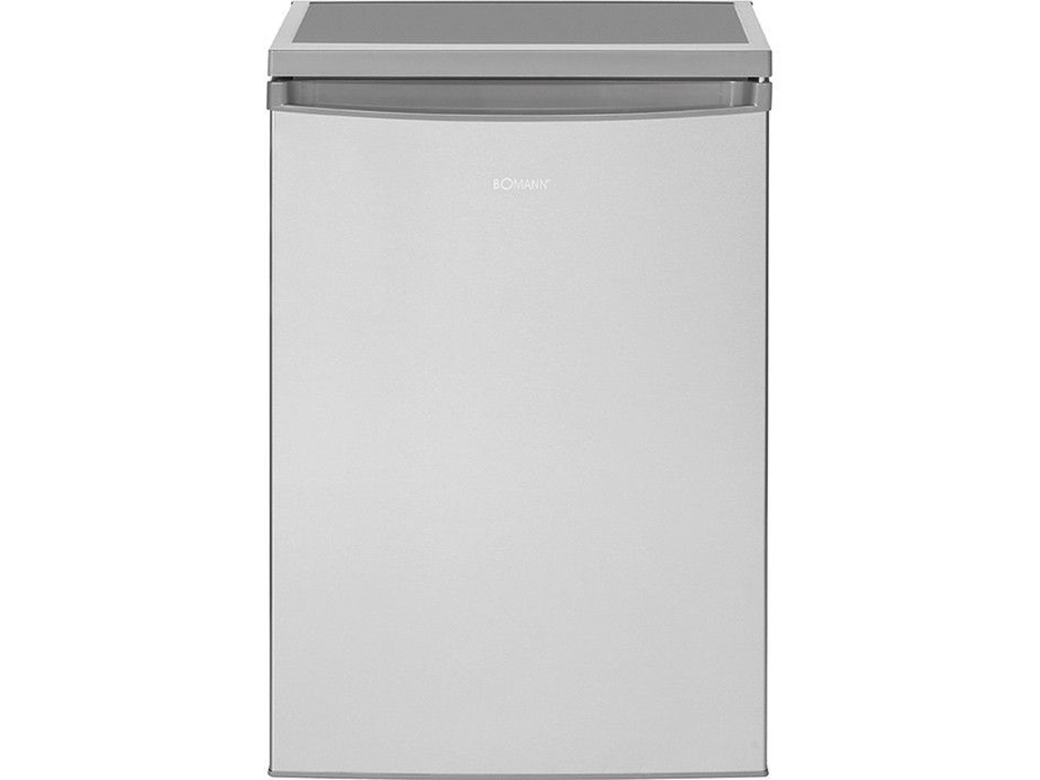 Refrigerador Bomann VS 2185.1 de acero inoxidable, capacidad de 133 litros, luz LED y ajuste de temperatura.