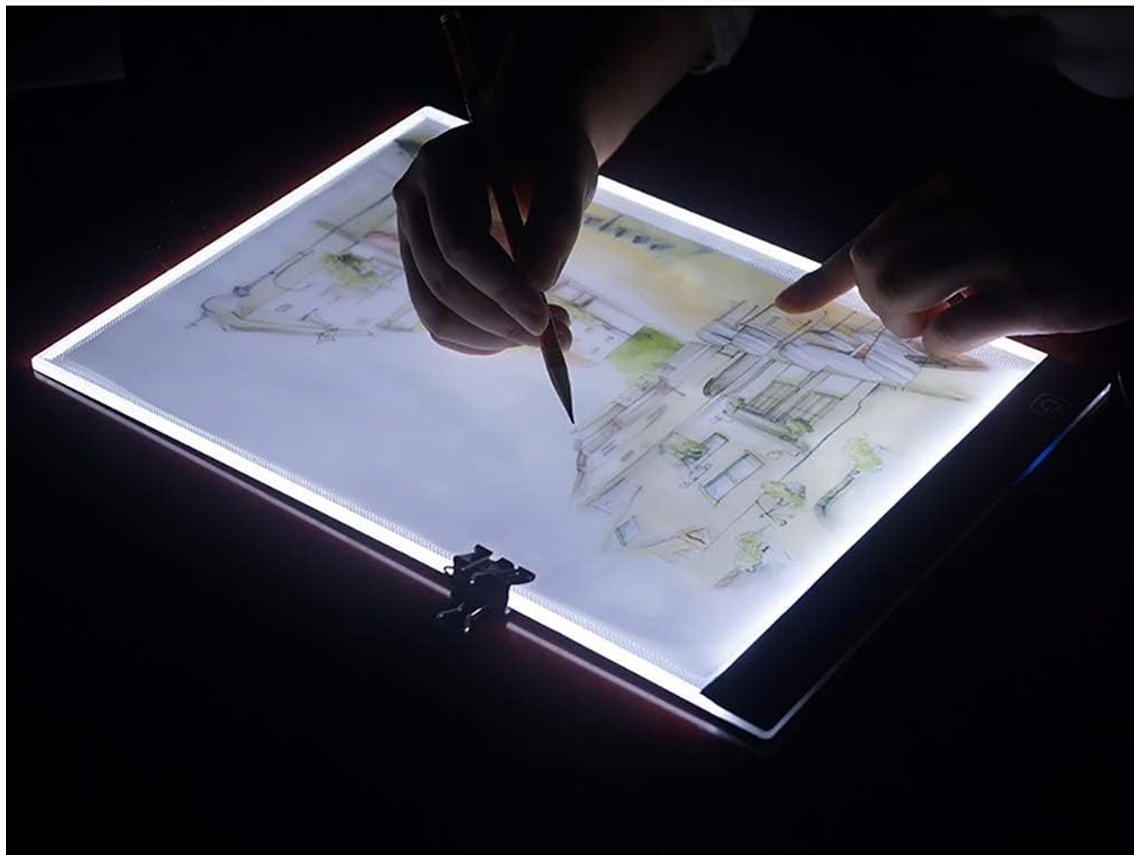 Tablero de luz LED tamaño A4, delgado y portátil, con brillo ajustable, alimentación por USB, para dibujar, animar, crear plantillas y leer radiografías.