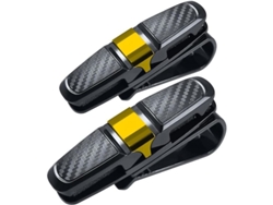 Porta Gafas Para Visera De Coche, Organizador Automotriz Para Gafas De Sol Y Tarjetas - Negro Y Oro