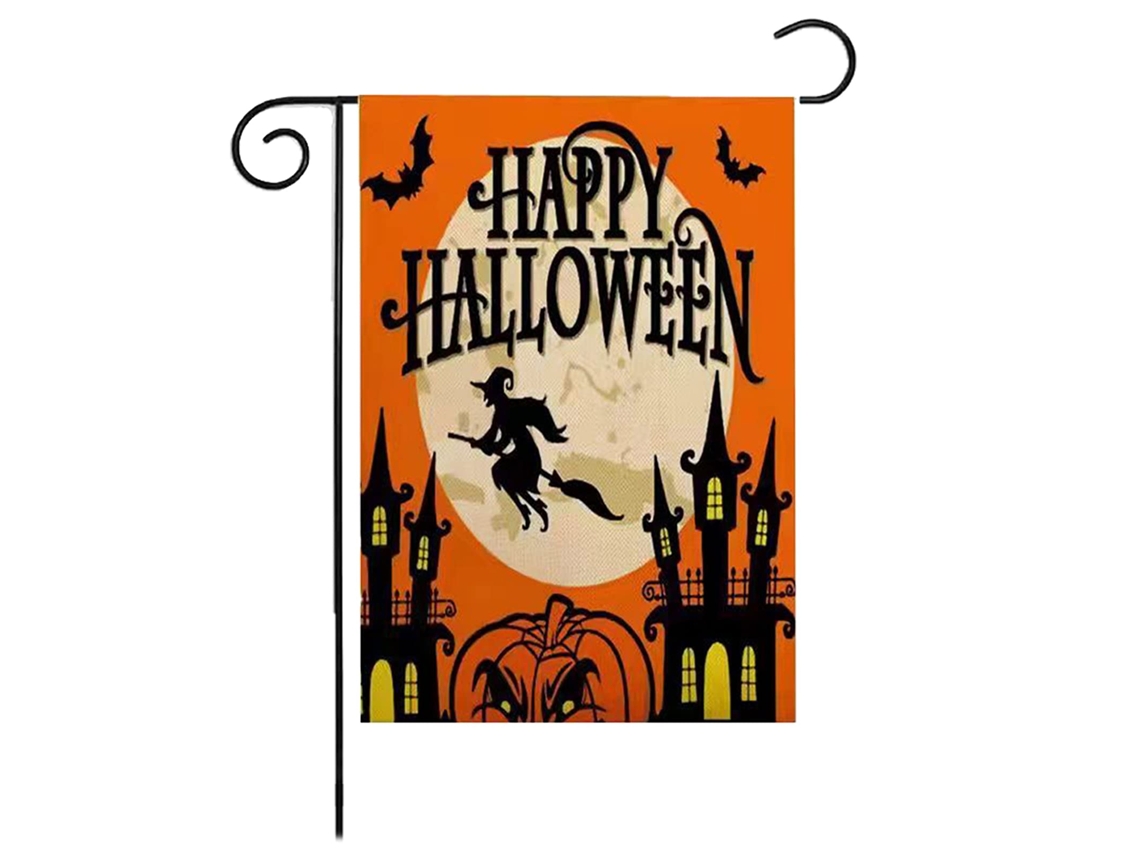 Guirnalda de jardín de Halloween, dos caras verticales, decoración para patio exterior.
