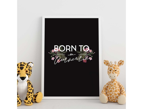 Posters con Mensajes Felices Ilustrados. Póster de Decoración 'Be Authentic' con Frases Motivadoras y Llenas de Energia.