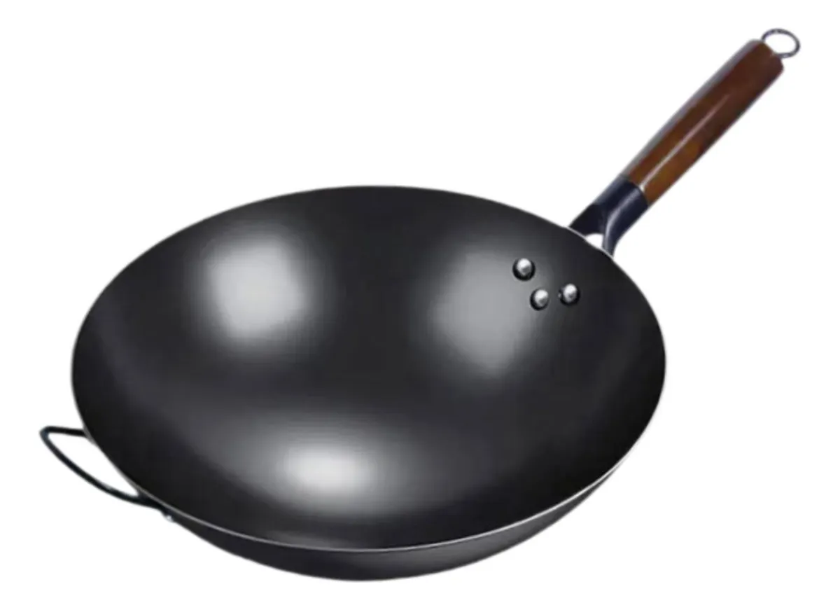 Sartén wok antiadherente con mango de 34 cm y asas Earsvayotoy