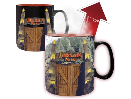 Taza Mágica Jurassic Park Puertas Parque Tiranosaurio Rex Térmica (460 ml)