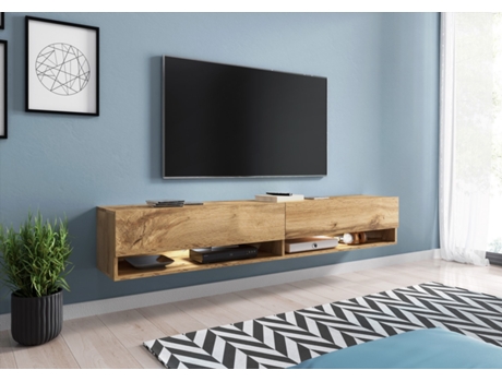 Mueble TV Lowboard A180 Roble Wotan/Roble Wotan, Número de puertas: 2 (180x30x31 cm)