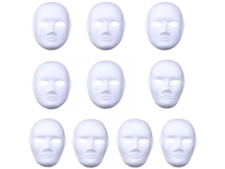 10 Máscaras De Pulpa De Papel Blanco Para Pintar A Mano (5 Masculinas + 5 Femeninas), Diseño Creativo Gratuito Jxw