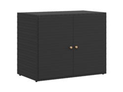Maison Exclusive - Armario De Jardín Negro 100x55,5x80 Cm Ratán Sintético