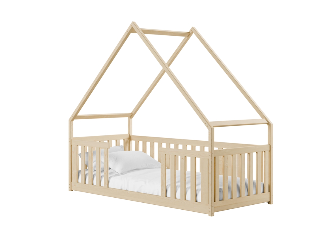 Cama Infantil FURNLUX Bee (Beige, Madera Maciza - 98X198X184 Cm / 90X190 Cm)