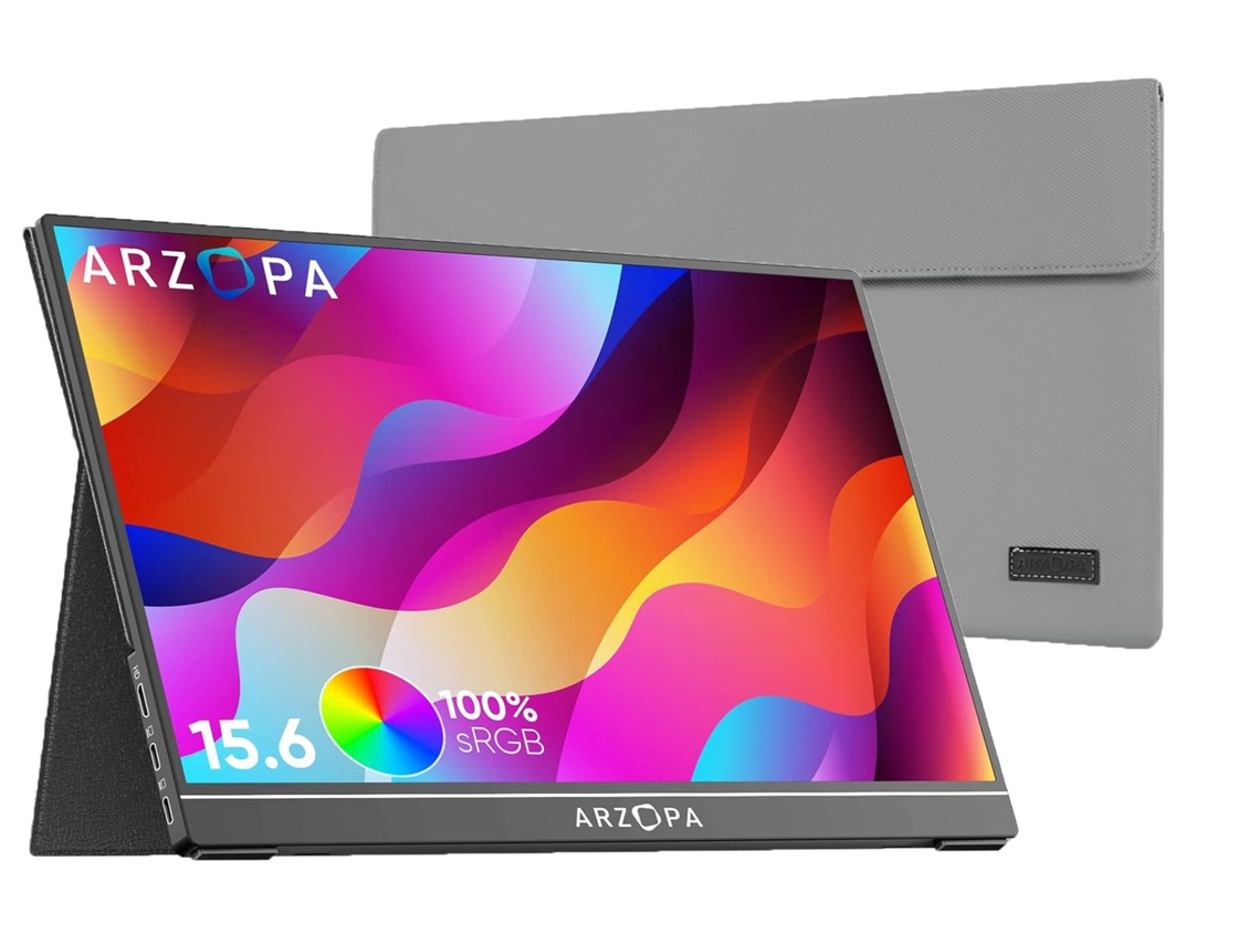 Monitor portátil Arzopa A1 Gamut 15.6 LED IPS FHD USB-C con bolsa de almacenamiento