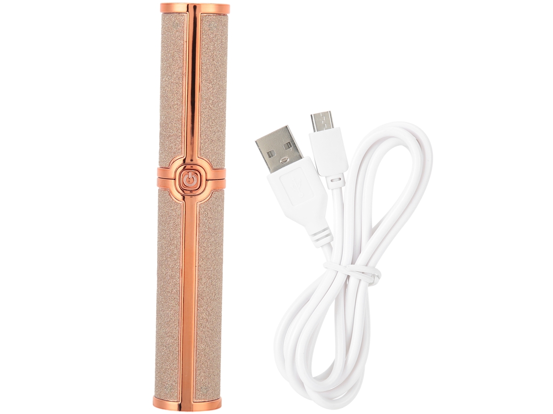 Afeitadora Eléctrica De Cejas Portátil Usb, Depilador De Labios Y Cejas Estilo Lápiz Labial Para Mujer Oro