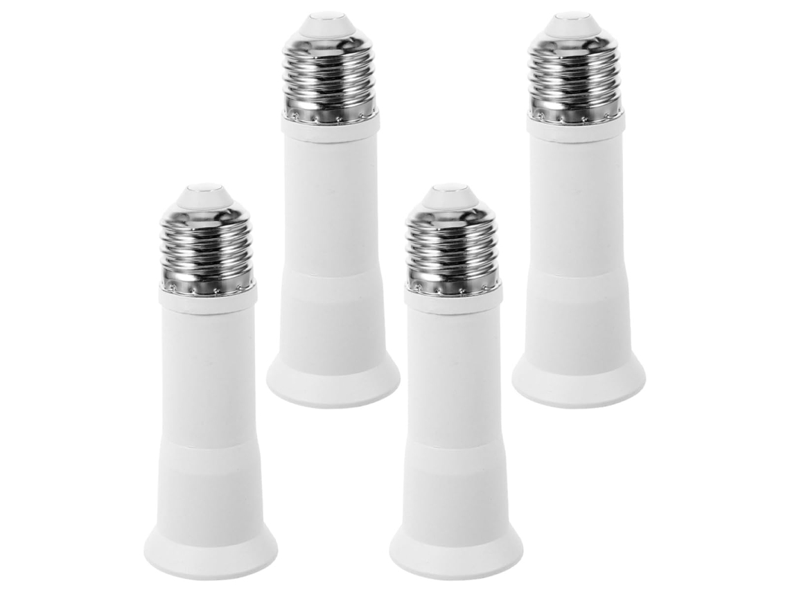 Adaptador De Extensión De Enchufe E27 Para Metal Blanco Y Pc, Fácil Instalación, Paquete