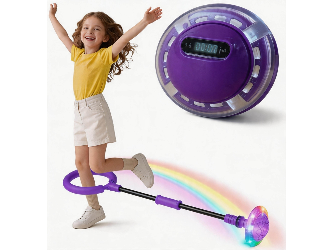 Bola De Pular De Tornozelo Brinquedo Para Presente De 5 A 9 Anos, Bola Dobrável A Bateria Com Contador Digitallab roxo