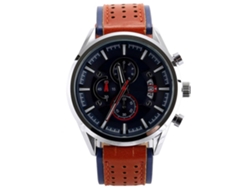 Reloj Hombre Curren Calendario Cuero Pu Resistente Al Agua Reloj De Cuarzo