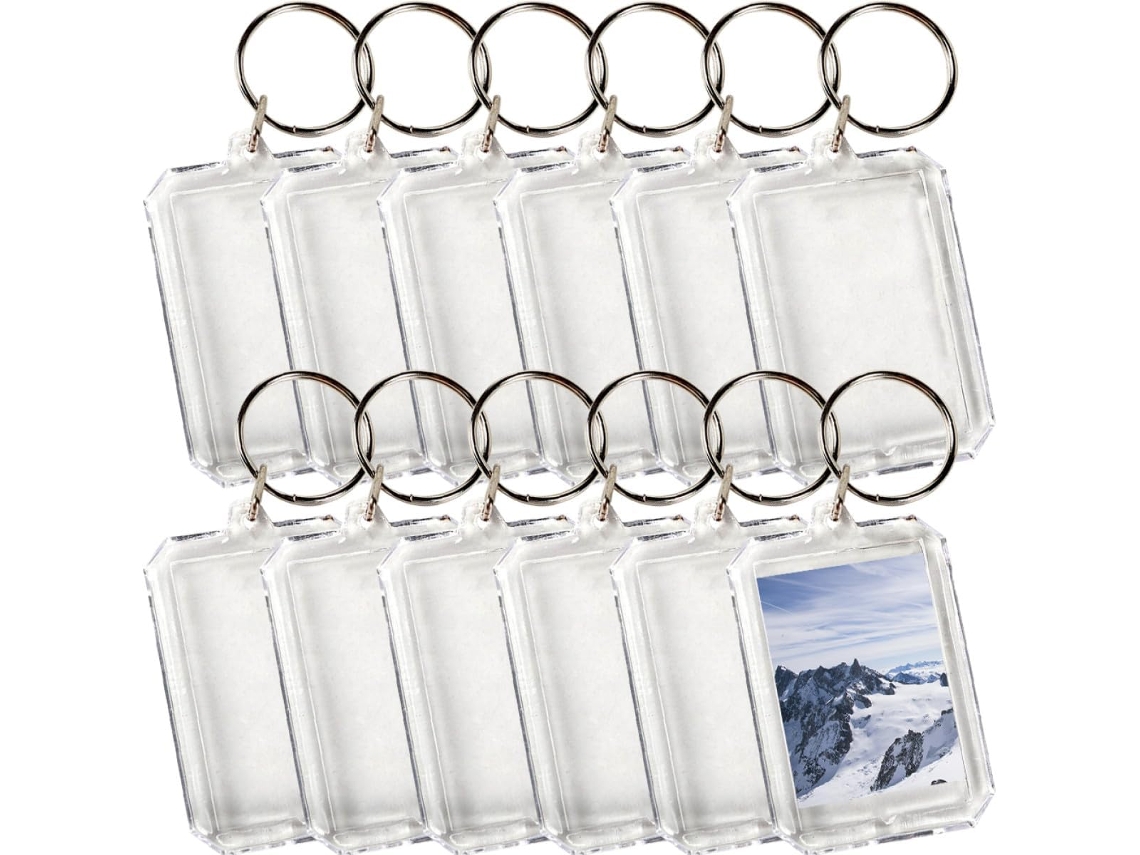 Juego De 40 Llaveros Multifuncionales De Acrílico En Blanco Con Marco De Fotos Octogonal, Decoración Colgante.
