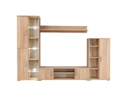 Mueble de TV de pared con luces LED, Roble Sonoma, MAISON EXCLUSIVE