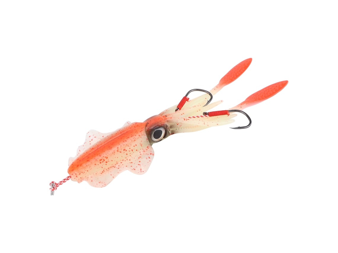2026rebe-señuelo De Calamar Para Pesca Marina Simulación Anzuelo De Hierro Calamar Luminoso Oscuro Bait Naranja