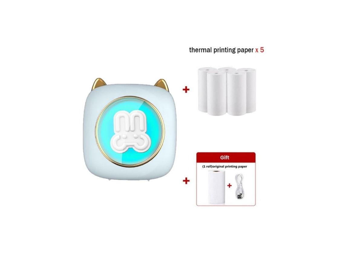 Mini Impresora 7 Luces Led Mini Impresora De Papel Térmico De Bolsillo C23-03 Gertiz