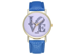 Reloj De Pareja Love Fashion Con Correa De Cuero, Movimiento De Cuarzo Analógico (azul)