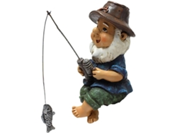 Figura De Resina De Un Pescador Enano Para Decoración De Jardín Exterior.