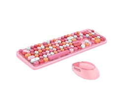 Teclado Y Ratón Inalámbricos Con Diseño De Chicas Punk Coloridas Y Ampliadas Para Juegos Y Uso De Oficina - Rosa