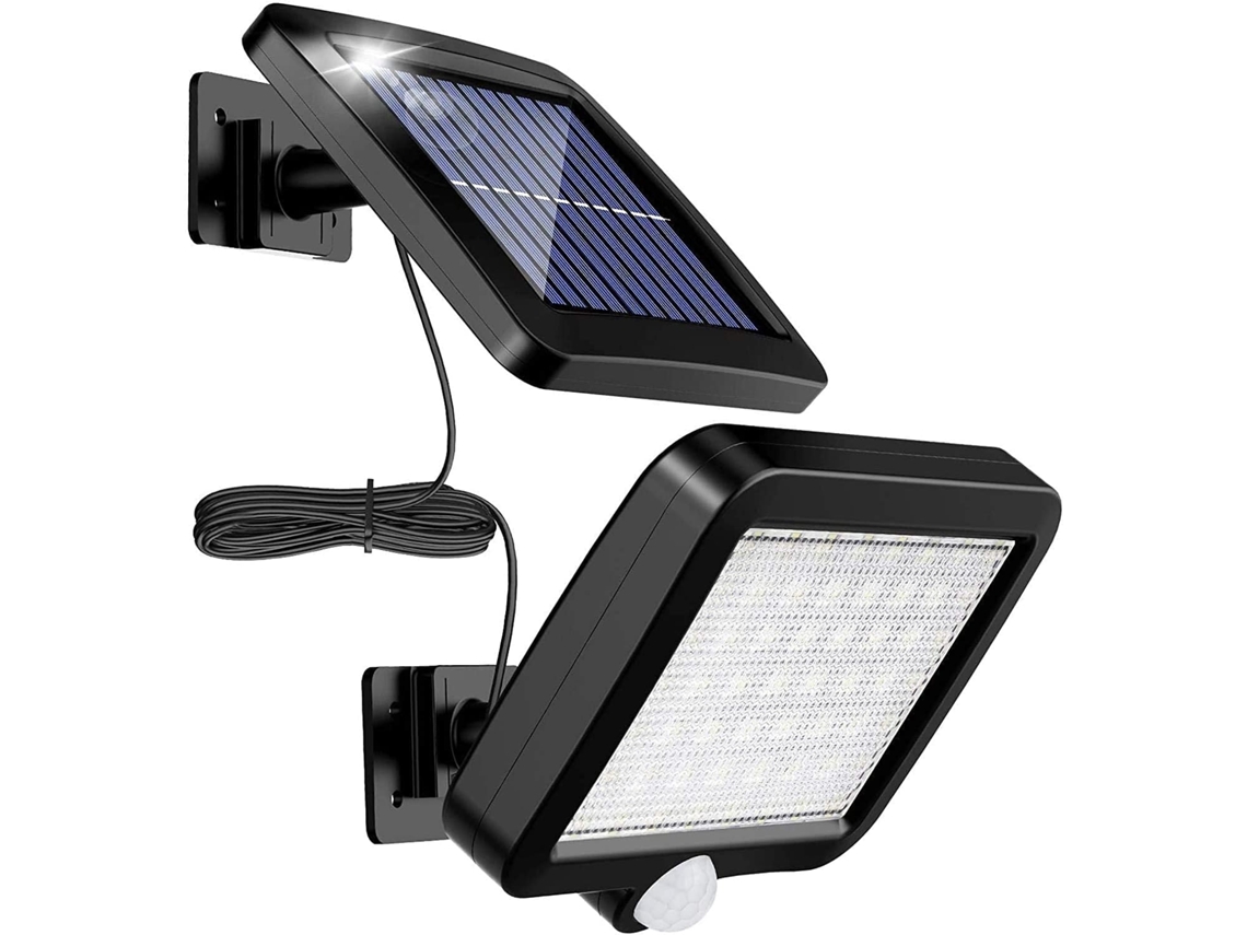 Lámpara Solar De Exterior-sensor Movimiento, 56 Led, Resistente Al Agua Ip65, Luz Solar Jardín - 120°-cable 5 M.