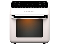 GRUNKEL - Freidora aire XXL - Airfryer - FRYER OVEN de 12L y 1500W con panel de control digital Multifunción y ventanal visualización retroiluminada. Temporizador 60 minutos - Blanco
