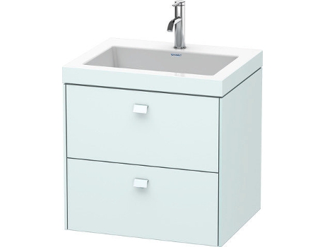 Lavamanos DURAVIT Brioso de 60,0x48,0 cm 2 cajones incl. hueco para sifón y delantal sin rebosadero con banco con agujero para grifo 1 agujero p