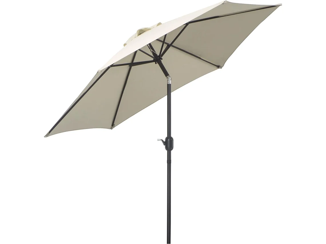 Sombrilla Parasol Reclinable para Jardín Patio Terraza Playa Piscina con Manivela Protector UV 2.7x2.35m Aluminio Negro SELEOK