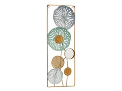 Decoración Colgante Flores Mural Cristal Metal (21,8 x 60 x 2,5 cm)