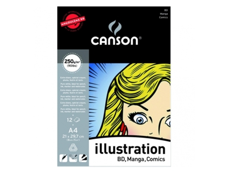 BLOC 12 HOJAS A4 PAPEL COMIC & MANGA 250 GR