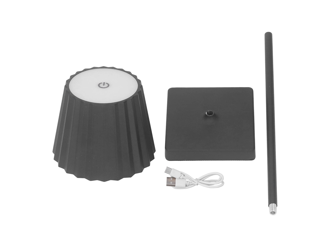2026-lámpara De Mesa Inalámbrica Recargable Con Toque Regulable Led Luz Nocturna Para Dormitorio Sala De Comedor Negro