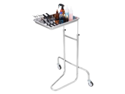 Carro de laboratorio Succebuy de acero inoxidable con bandeja individual y dos ruedas silenciosas para uso clínico