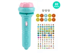 Ats-proyector Linterna Para Niños Con 80 Patrones De Animales Diferentes Juguete Luminoso Educativo Científico Azul