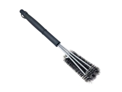 Cepillo De Limpieza Metálico 3 En 1 Para Barbacoas Con Borde Acolchado De Acero Inoxidable.
